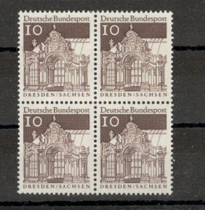 GERMANY - MNH BLOCK OF 4 STAMPS - DRESDEN-SACHSEN- 1966.