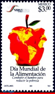 2249 MEXICO 2001 WORLD FOOD DAY, APPLE, WORLD, MI# 2947, MNH