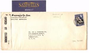 MS4117 1943 BERMUDA WW2 Hamilton CENSOR Cover + Contents Re *EXPORT OF CORAL* !!