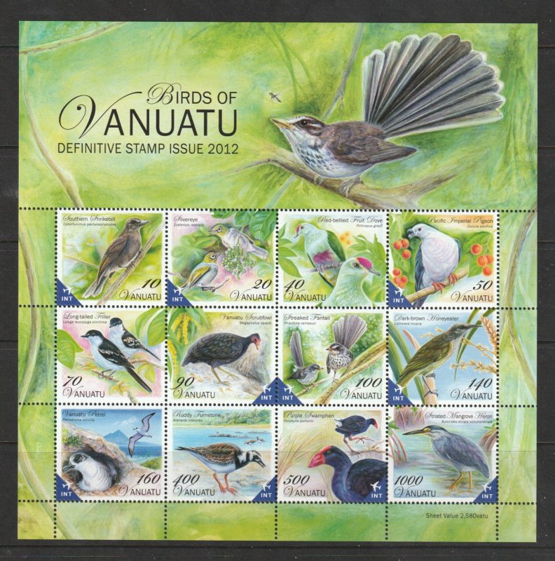 Vanuatu a 2012 MNH mini sheet birds theme