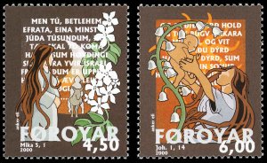 FAROE ISLANDS Sc 387-88 VF/MNH - 2000 4.5k & 6k Bible Stories - P.O. Fresh