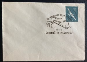 1960 Leszno Poland First Day Cover Glider Flight Of The World Championship