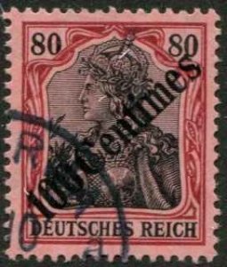 German Offices Turkey SC# 59 o/p 100c on 80pf Germany wmk 125 Used