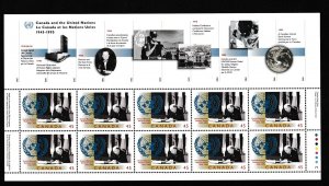 Canada # 1584, United Nations 50th Anniv., Full Sheet, Mint NH 1/2 Cat.