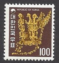 Korea #653 MNH single, Gold crown Silla dynasty, issued 1974