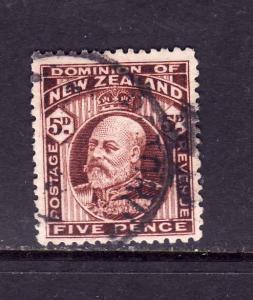 New Zealand-Sc#136-5p red brown KEVII-used-1909-12-