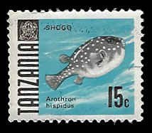 Tanzania #21 Used; 15c Toby Puffer Fish (1967)
