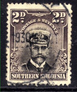 Southern Rhodesia 1924 - 29 KGV 2d Black & Purple Grey used SG 5 ( B334 )