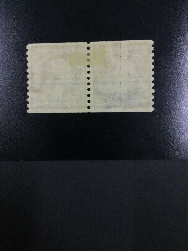 MOMEN: US STAMPS #458 COIL LINE PAIR MINT OG H LOT #50977