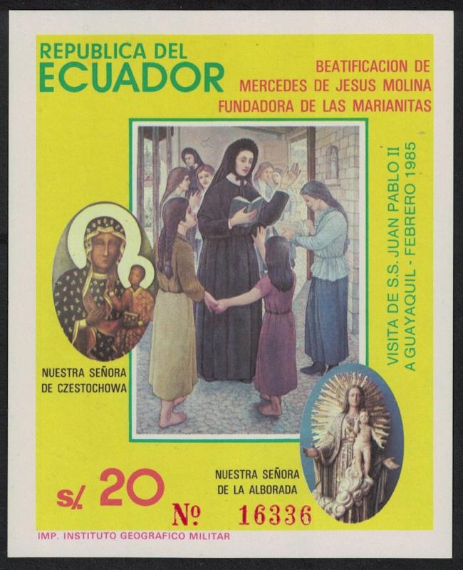 Ecuador Beatification of Mercedes de Jesus Molina MS SG#MS1928