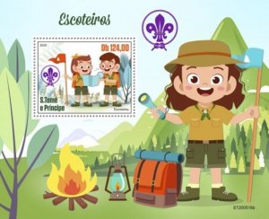 St Thomas - 2020 Boy & Girl Scouts - Stamp Souvenir Sheet - ST200516b