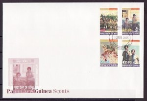 Papua New Guinea, Scott cat. 1058-1061. Thailand Jamboree. First day cover. ^