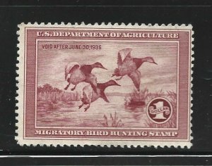 United States Scott RW2 1935 Duck Stamp Unused F No Gum