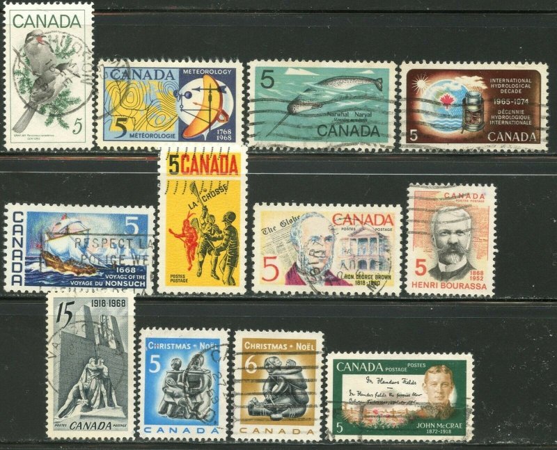 CANADA Sc#478-489 1968 Postage Complete Used
