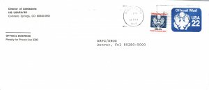 US OFFICIAL MILITARY MAIL COVER #UO74 US AIR FORCE UPRATED MIAMI FLORIDA 1987