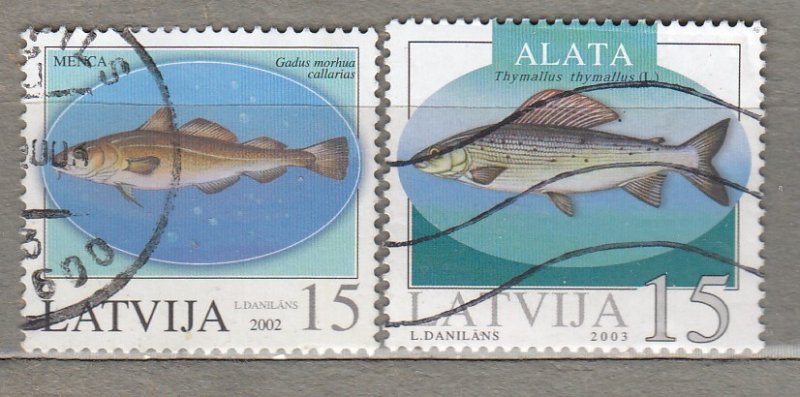 LATVIA 2002, 2003 Fishes Used (o) #HS733