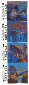 Gibraltar 2017 - World Wildlife Fund - Bats - Strip of 4 Stamps - MNH