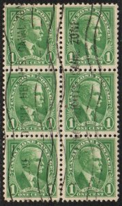 Canal Zone Sc #105 Used block of 6