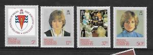 BRITISH ANTARCTIC TERRITORY, 92-95, MNH, PRINCESS DIANA ISSUE