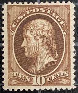 US Stamps-SC# 209 - 10 Cent - Jefferson - MOGH - SCV = $175.00