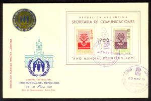 ARGENTINA 1961 YEAR OF THE REFUGEE Cachet Cover w WRY SS Sc B25