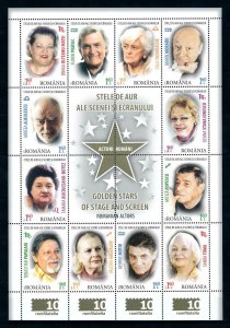 [101463] Romania 2014 Actors Souvenir Sheet MNH