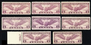 C12, MNH 5¢ WHOLESALE Group Of Eight Stamps CV $140 - Stuart Katz