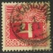 AUSTRIA / CZECH 1910-13 4h Postage Due Sc J36 VFU ALT-KARLSTHAL Postmark