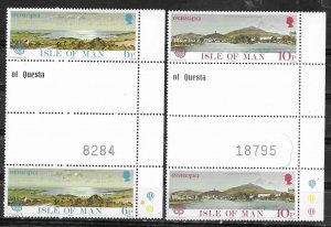 Great Britain-Isle Man # 99-100  Europa  1977 GUTTER PAIRS   (2)  NH Mint