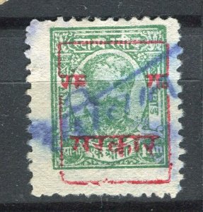 INDIA; Early 1900s Rajasthan Local Revenue issue Optd. value fine used item