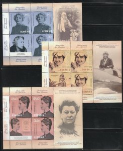 ROMANIA 2021 STAMPS FAMOUS WOMEN LAW AVIATION MNH POST SHEETS