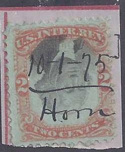 US Scott #R151A used inverted center on piece VF