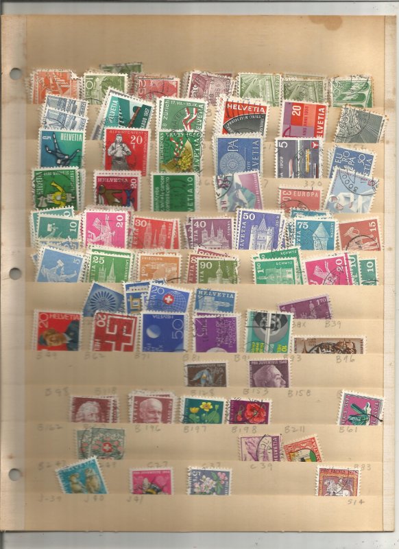 SWITZERLAND COLLECTION ON STOCK SHEET, MINT/USED