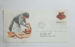 US, FDC  PUEBLO ART, COOKING  1977 SANTA FE  N.M.