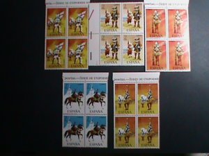 ​SPAIN-1973 SC# 1766-10-UNIFORMS OF KINGHTS MNH BLOCK OF 4 VERY FINE