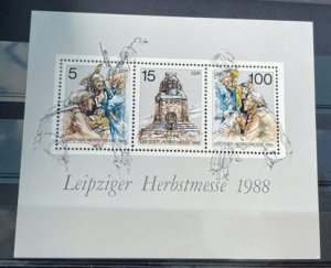 (342) DDR 1988 : Sc# 2697 LEIPZIG FAIR BATTLE OF LEIPZIG MEMORIAL - MNH VF S/S