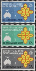Solomon Islands 195-197 (mhr set of 3) Univ. of the South Pacific (1969)