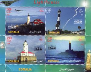 Somalia 2004 Concorde/Lighthouses Shlt (4) Perforated MNH VF #SOI 73/76c