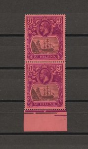 ST HELENA 1922/37 SG 96/96b Torn Fag MNH Cat £4700