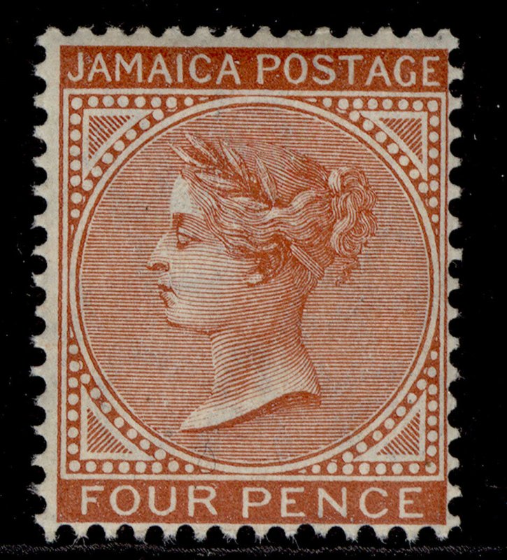 JAMAICA QV SG50, 4d red-brown, LH MINT. Cat £75.