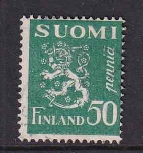 Finland    #164  used 1932  Lion  50p  blue green