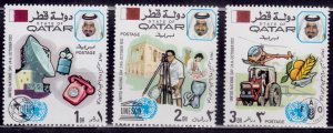 Qatar, 1972, United Nations Day, sc#323-25, used**