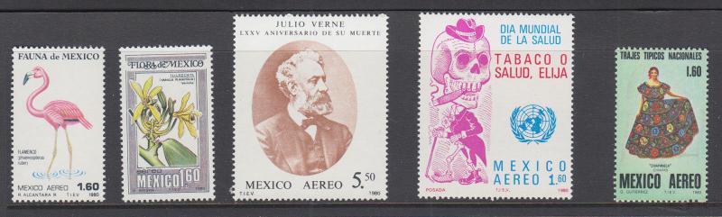 Mexico Sc C543/C636 MNH. 1977-80 Air Mail issues, 45 complete sets, VF 