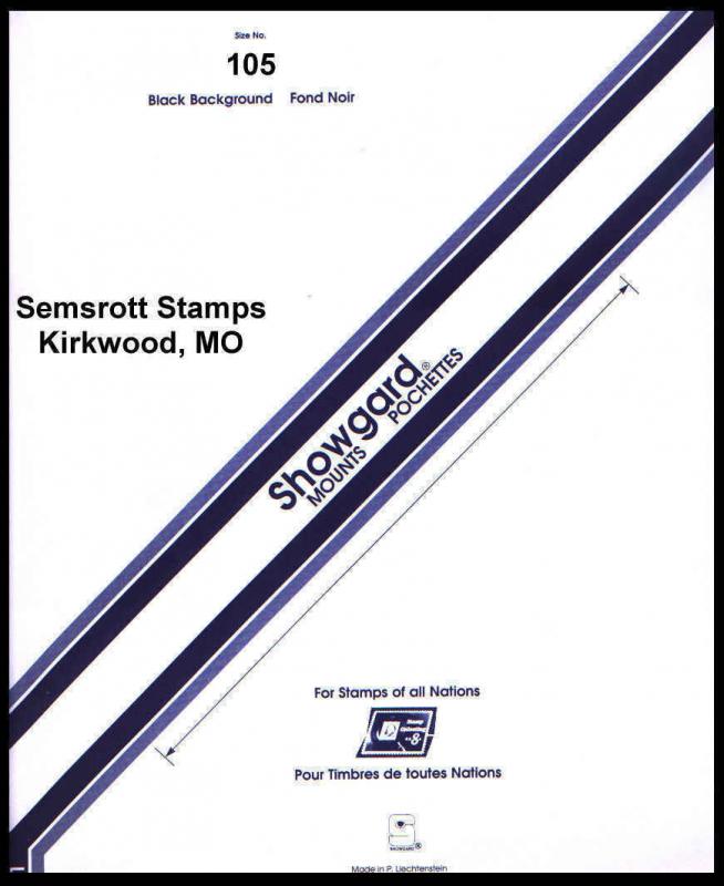 Showgard Black Stamp Mount 105 X 264 mm  (10 count)