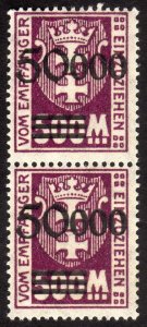 1923, Danzig, 50,000Mk, MNH pair, Sc J28, Mi P28I