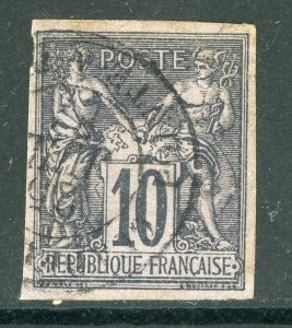 France Colonies 1879 Peace & Commerce 10¢ BlackType 2 Sc# 41 VFU D661