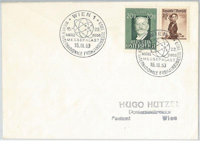 57796 -  NUCLEAR ENERGY -  AUSTRIA - POSTAL HISTORY:   POSTMARK  on  COVER 1953