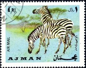 Zebra, Ajman stamp used