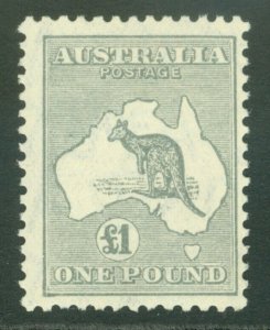 SG 137 Australia 1931-6. £1 grey, watermark C of A. A fine fresh lightly...