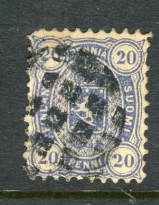 FINLAND; 1875-81 classic Helsingfors print issue used Shade of 20p.